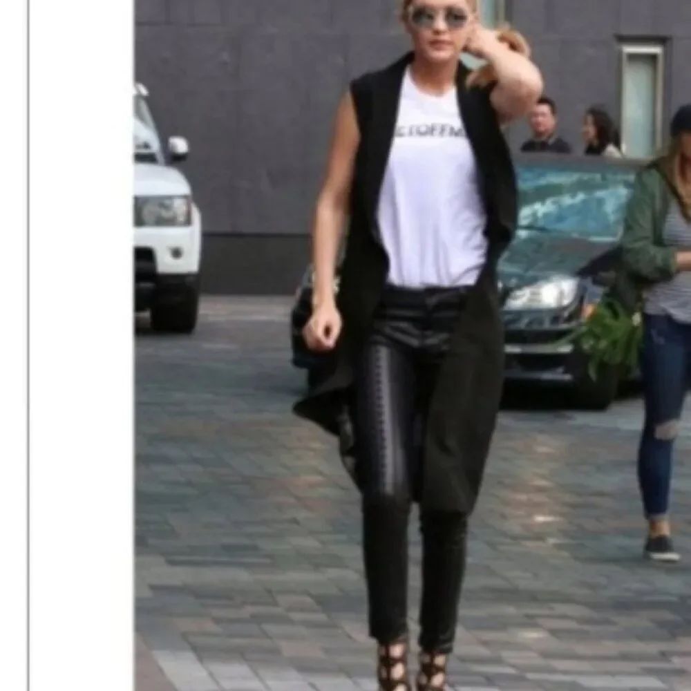 NWOT BLANKNYC Black Lace Up Skinny Leather Pants in Size 29